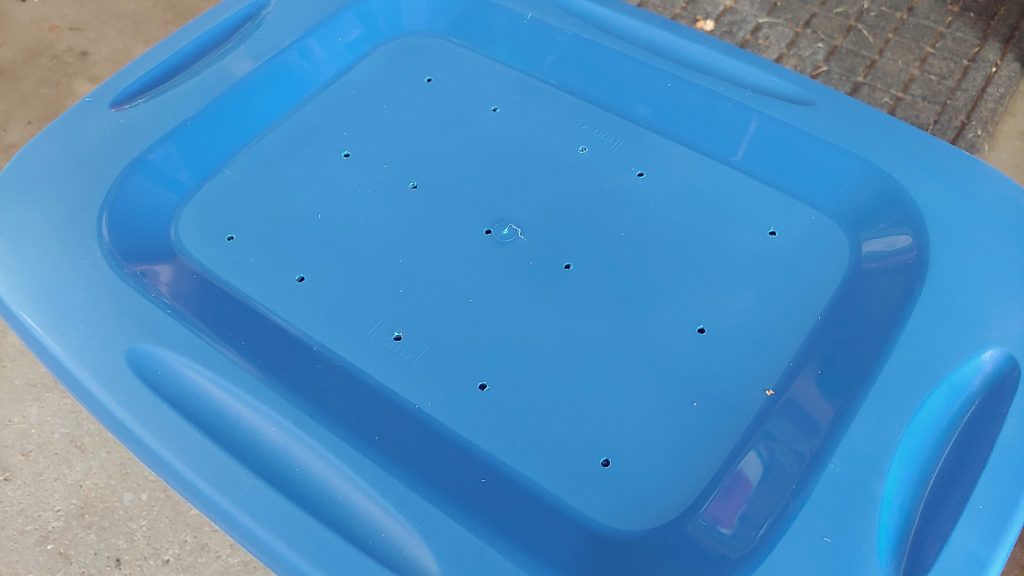 Drill holes in carrot storage for ventilation