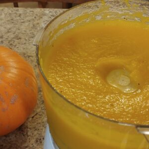 How to Make Pumpkin Puree 3 pureed pumpkin in a food processor