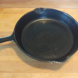 seasoned cast iron pan after one treatment