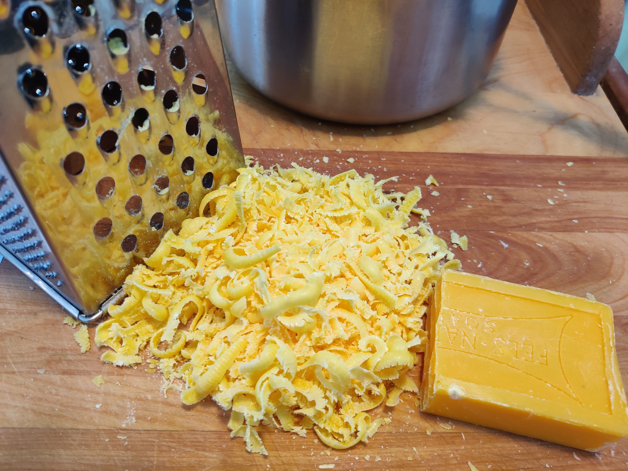 grated fels naptha for liquid laundry detergent
