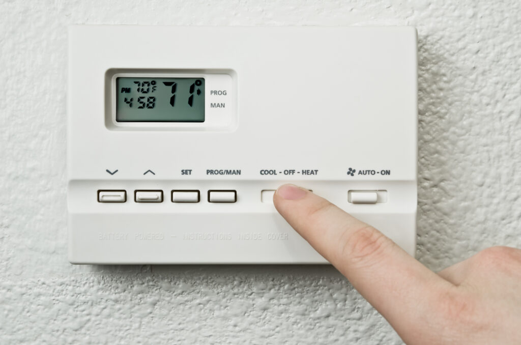 Digital thermostat and finger pressing button