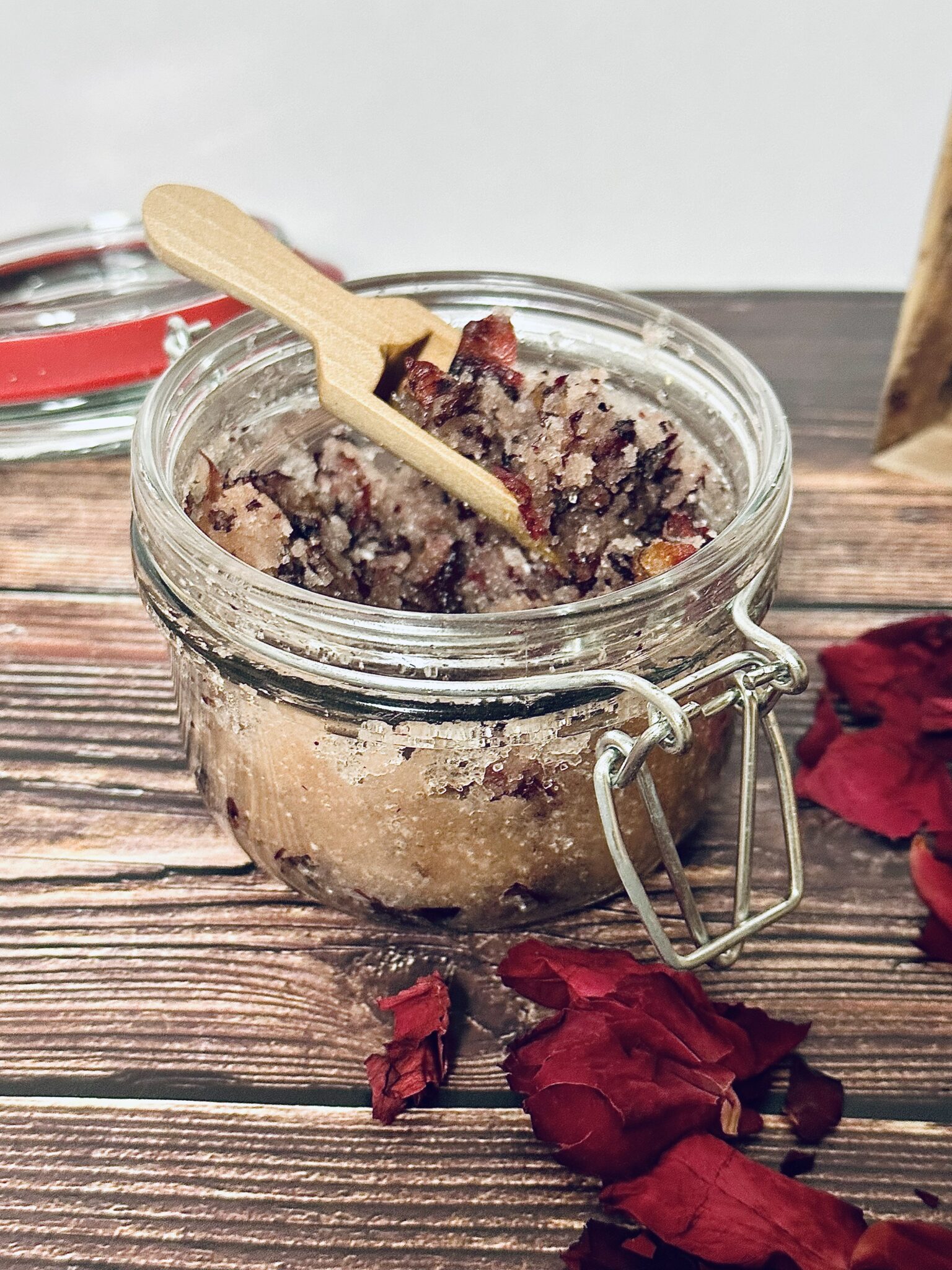 rose petal salt scrub