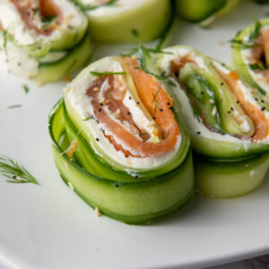 Smoked Salmon and Cream Cheese Cucumber Rolls 7 Everything Bagel Cucumber Rolls with Cream Cheese and Smoked Salmon:
