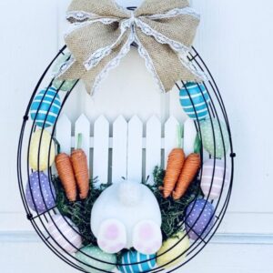 Dollar Tree Easter Egg Bunny Butt Wreath