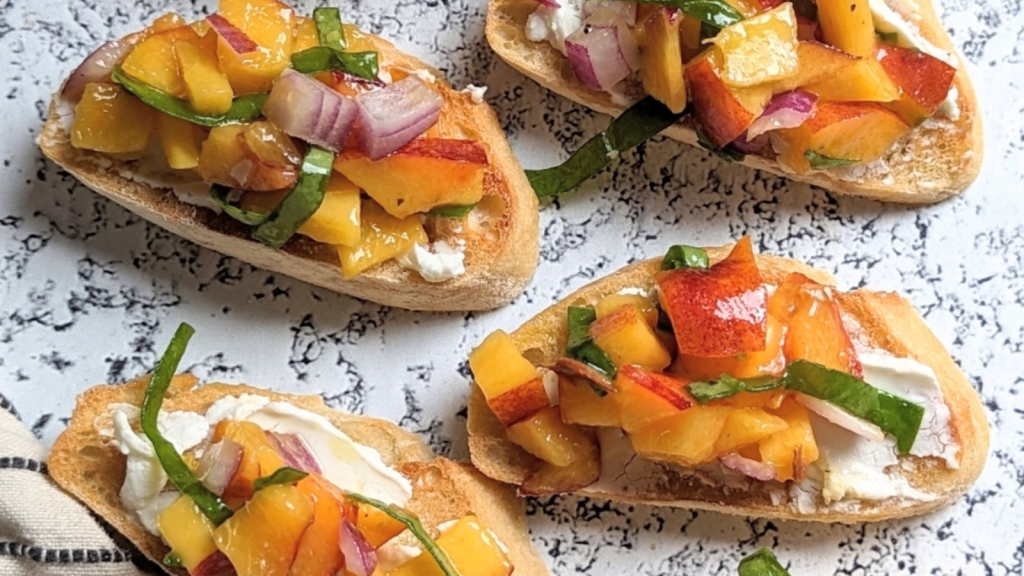 The Juiciest, Most Irresistible Peach Recipes to Bookmark 11 Peach Bruschetta with Goat Cheese and Honey