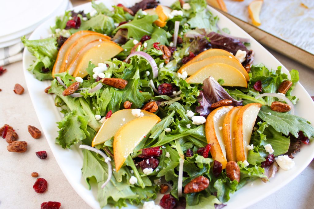 Roasted Pear Salad with Lemon Vinaigrette