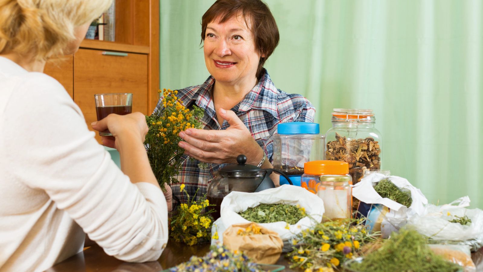 older woman grandma with herbs