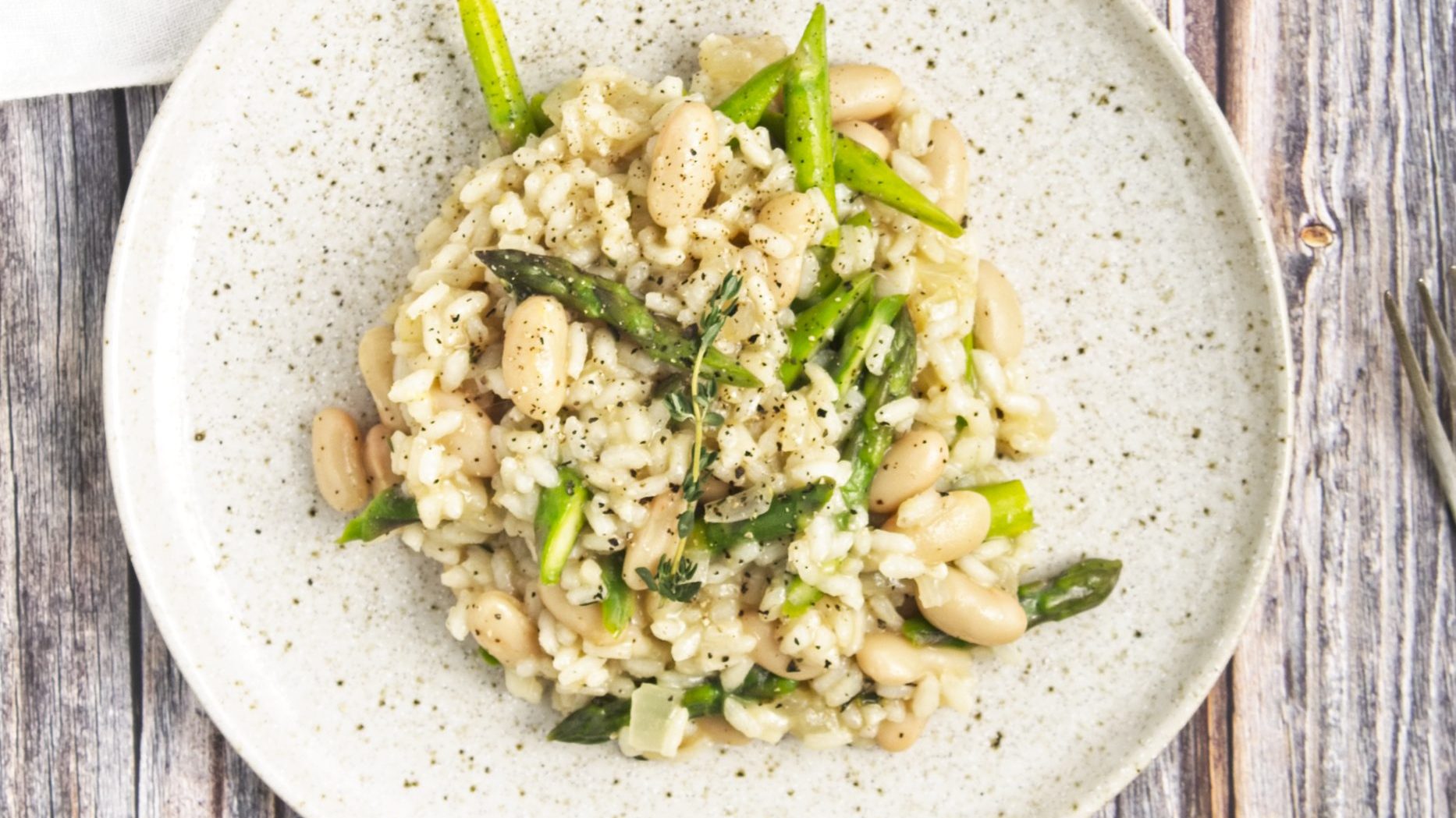 18 Easy Canned Bean Recipes to Use Up Your Pantry Stockpile 3 Asparagus and White Bean Risotto 2800 1625 edited