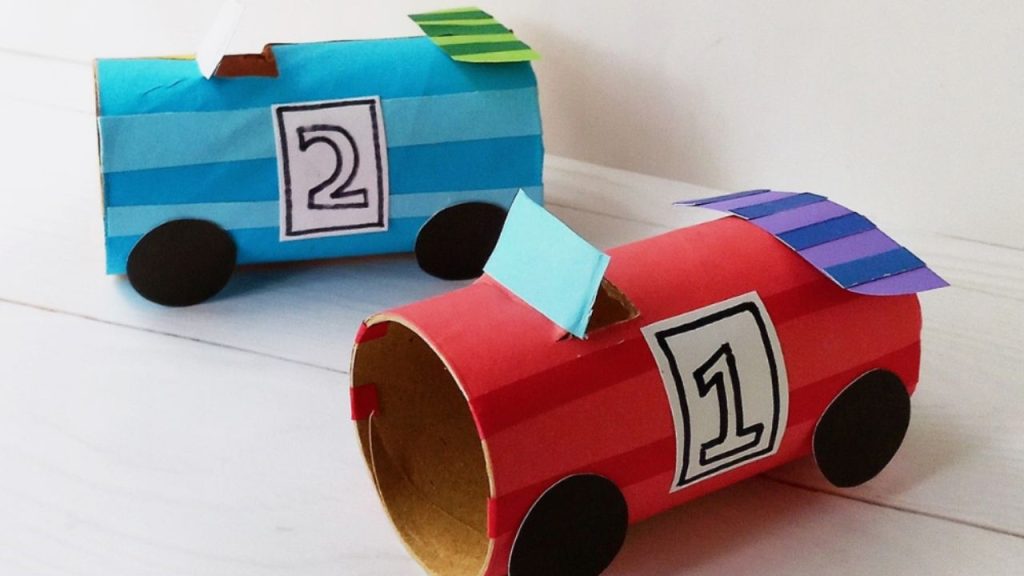 Cardboard roll car craft for kids