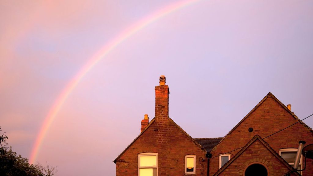 15 Ways to DIY Forecast the Weather 10 Red-bricked terraced house with rainbow