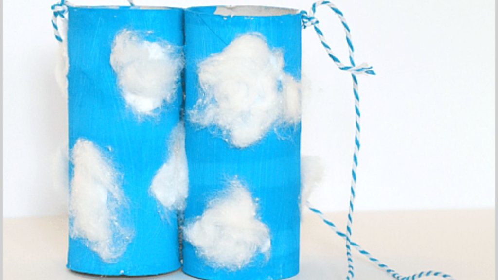 Toilet Paper Roll Binoculars Craft for Cloud Observation