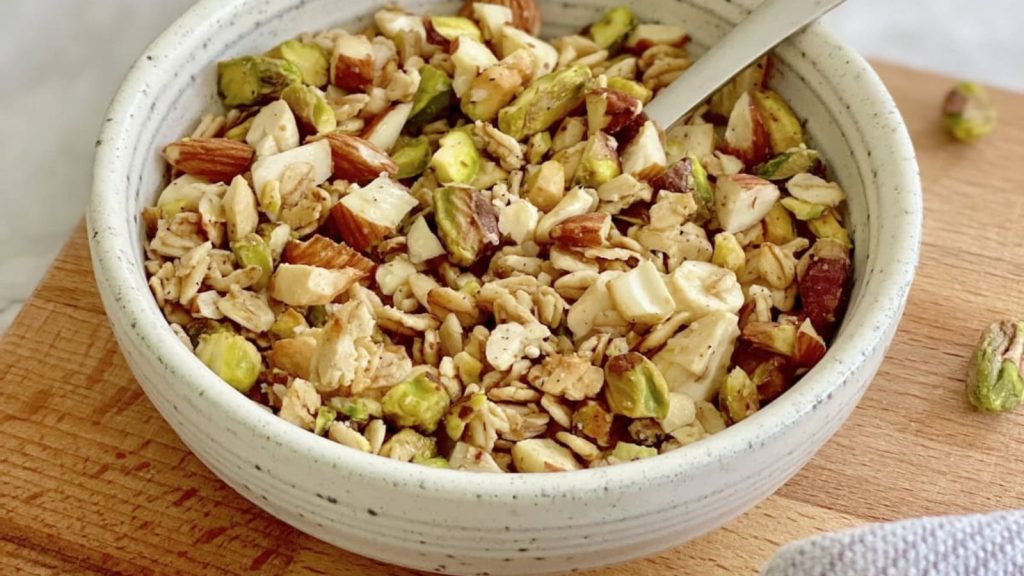 33 Air Fryer Breakfast Ideas That Make Mornings Easier 23 Pistachio and Rose Granola Air Fryer