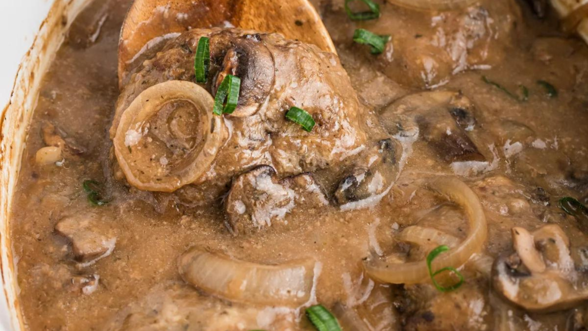 16 Easy Meals That Start with a Can of Cream of Mushroom Soup 8 Slow Cooker Salisbury Steak