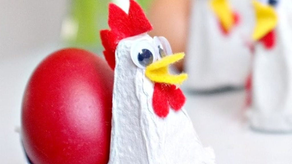 Egg Prices Are Up, But These 14 Egg Carton Crafts Won’t Cost You a Thing 2 egg cup rooster