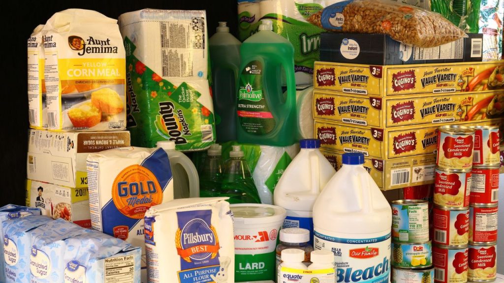 stockpile food stored sugar flour bleach