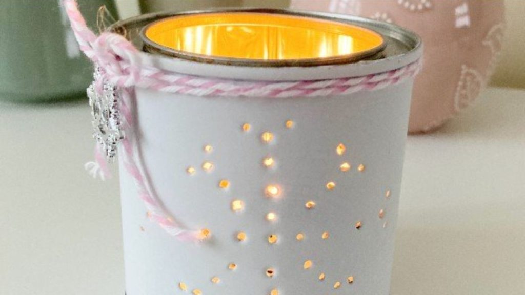 10 Empty Tin Can Crafts for a Fun Afternoon with Kids 5 white lantern