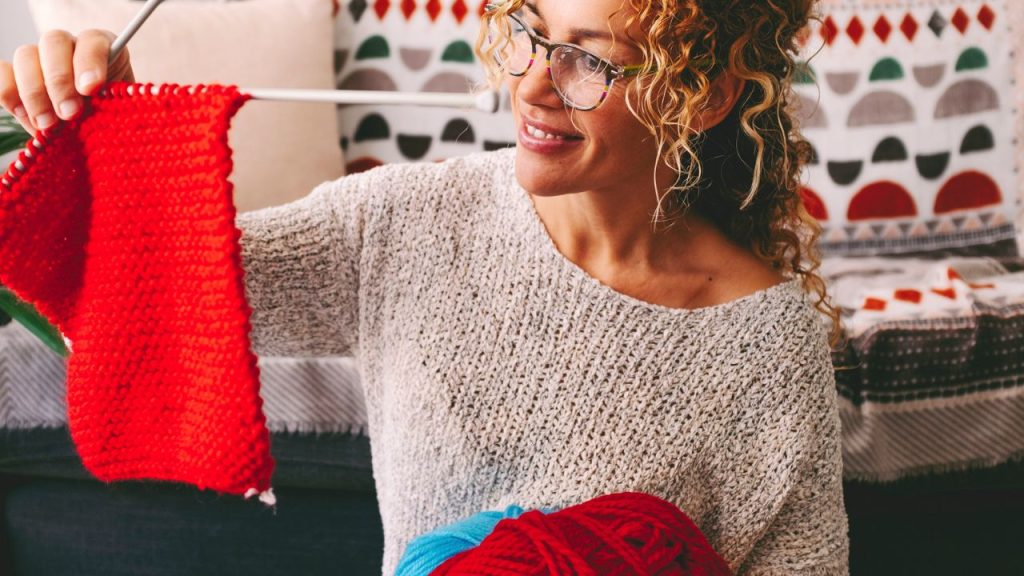 woman knitting