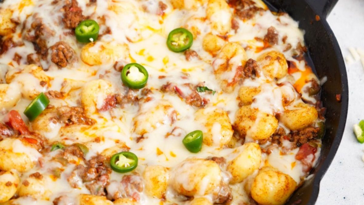 24 Dinner Recipes to Make in Grandma's Favorite Cast Iron Skillet 24 Cast Iron Taco Gnocchi by Stef’s Eats and Sweets