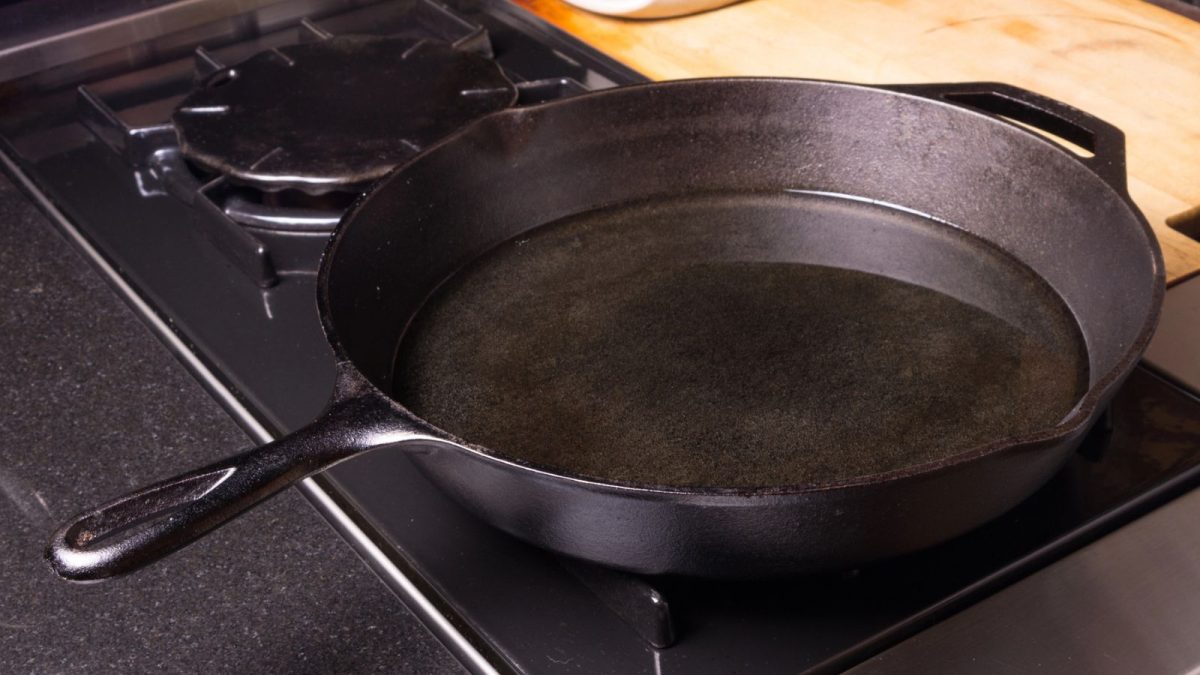 Never Do This to Your Cast Iron Skillet 4 Cast iron skillet or fry pan on stove