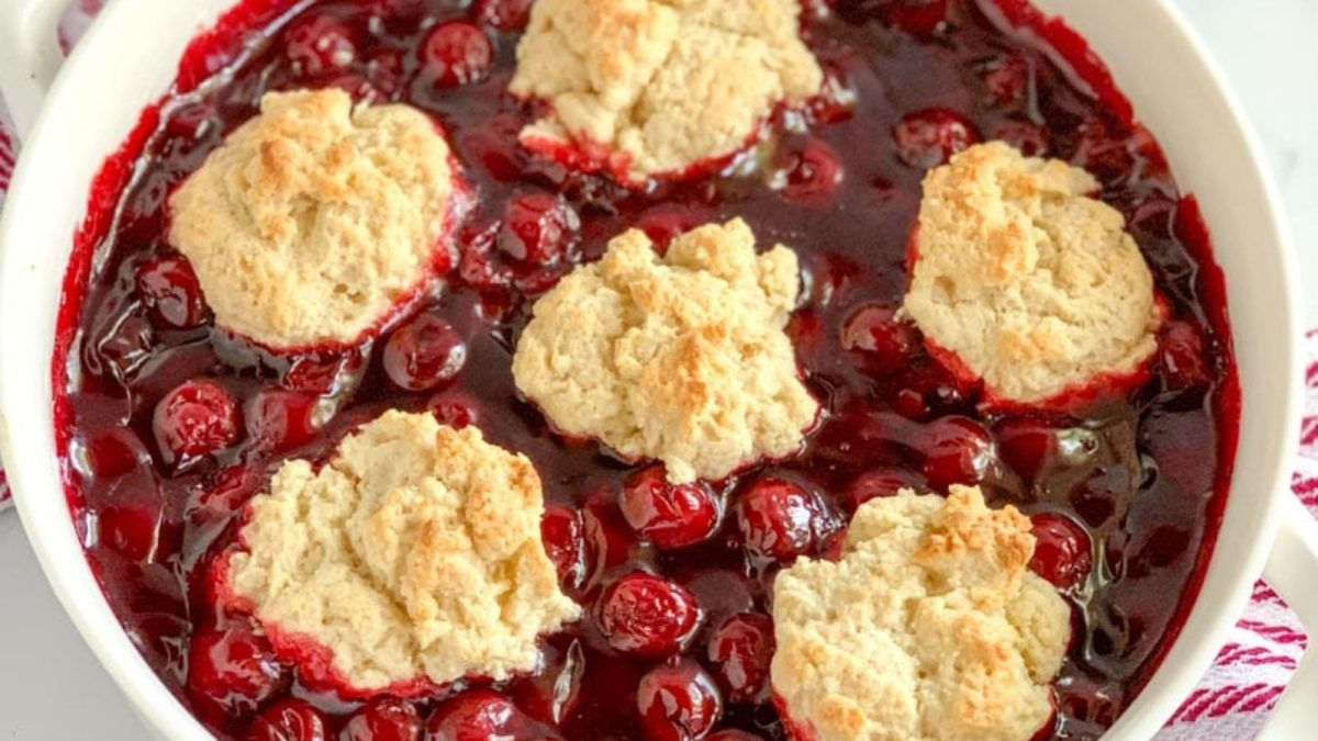 16 Nostalgic Cherry Recipes That Never Go Out of Style 1 Bisquick cherry cobbler
