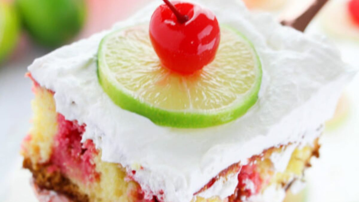 16 Nostalgic Cherry Recipes That Never Go Out of Style 4 Cherry Limeade Poke Cake