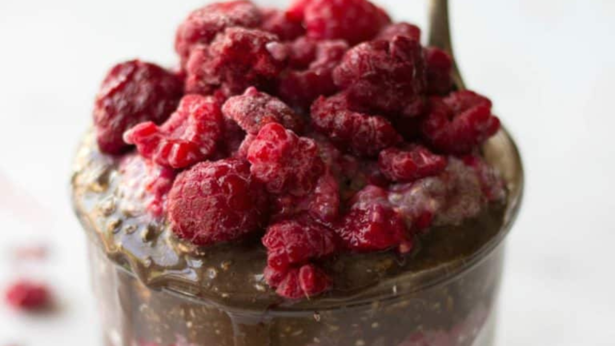 22 Raspberry Desserts That Are Bursting with Flavor 17 Chocolate Raspberry Oatmeal Chia Pudding