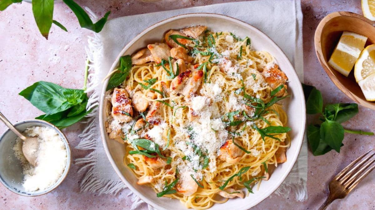Lemon Basil Pasta (with Chicken)