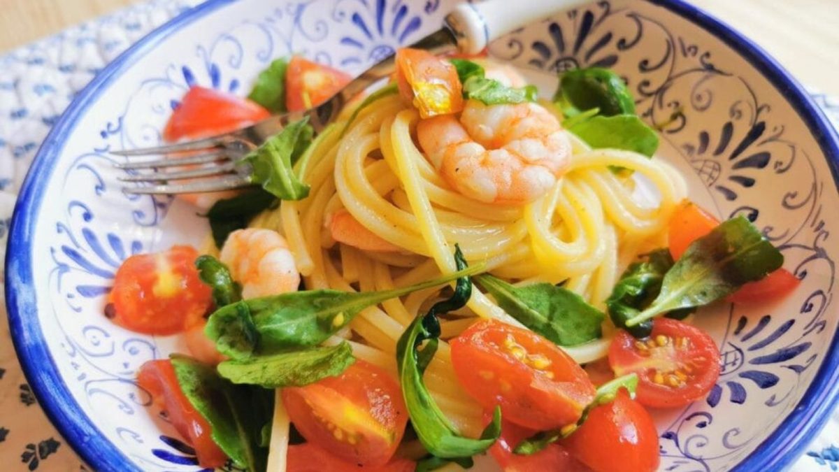 ITALIAN COLD SPAGHETTI SALAD WITH SHRIMP