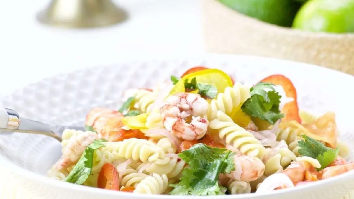 QUINOA PASTA SALAD WITH SHRIMP CEVICHE