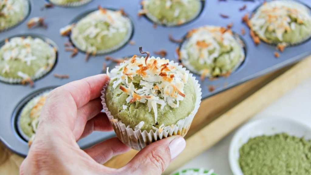 20 Matcha Recipes That’ll Make You Forget Chocolate Exists 14 Matcha muffins with banana and toasted coconut.