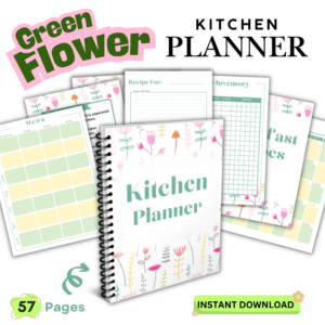 green kitchen planner printable monthly weekly calendar meal planner pdf printable planner layout options
