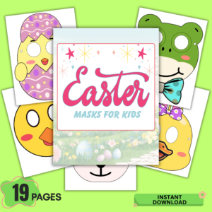 Easter masks printable PDF for kids with bunny