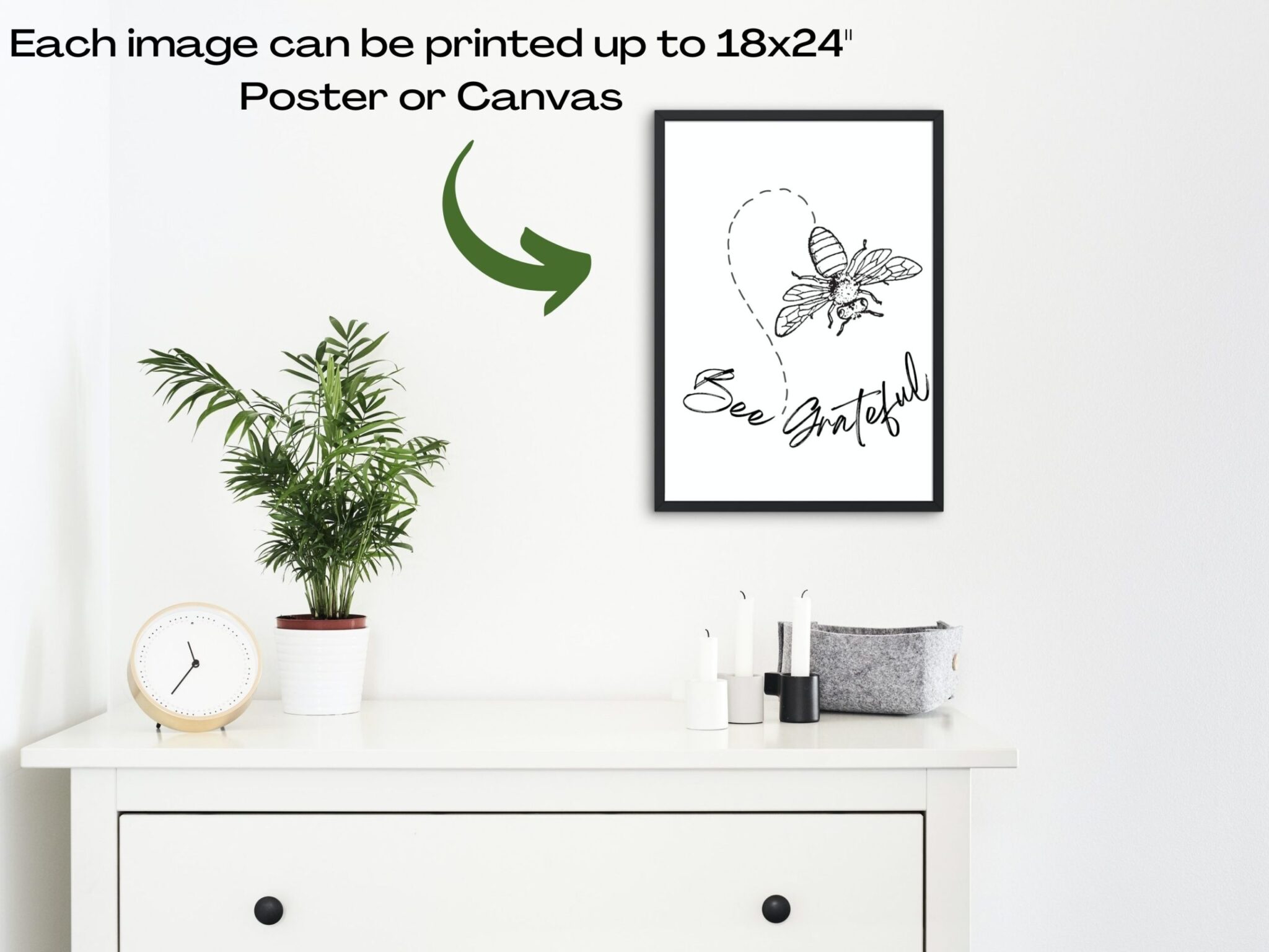 Bee Wall Art Printables – 3 Piece Printable Set “Bee Happy, Bee Grateful, Bee Kind” 3 Bee Wall Art Printables – 3 Piece Printable Set “Bee Happy, Bee Grateful, Bee Kind” - Image 3