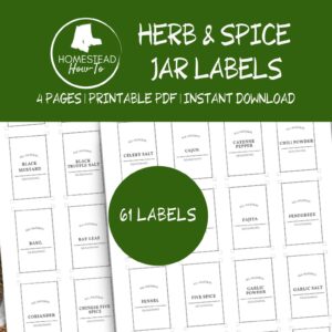 61 Herb & Spice Seasoning Jar Labels