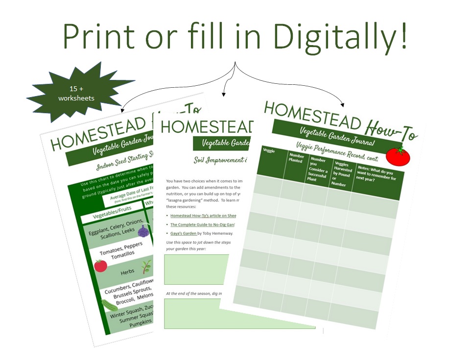 Vegetable Garden Journal - Fillable PDF - Homestead How-To