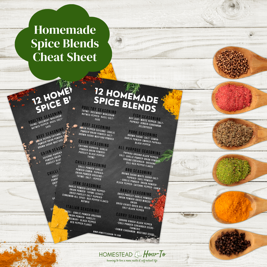 Homemade Spice Blends Cheat Sheet