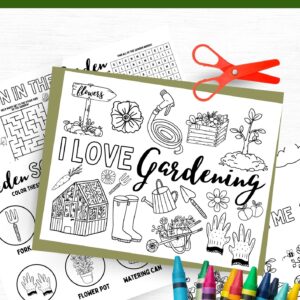 Kids Gardening Homestead Activity Placemat Pack