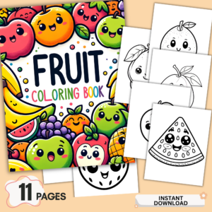 cute fruit coloring book printable for kids kawaii fruit coloring pages preview