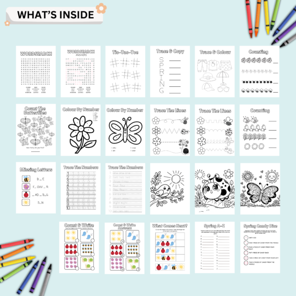 Spring Coloring & Activity Book Printable PDF For Kids | Preschool ...