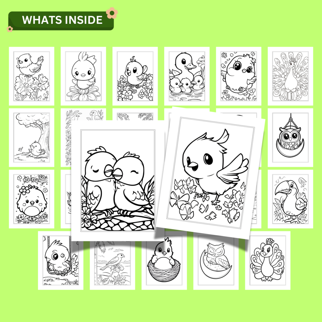 Bird Coloring Book Printable For Kids | 43 Cute Bird Coloring Pages PDF ...