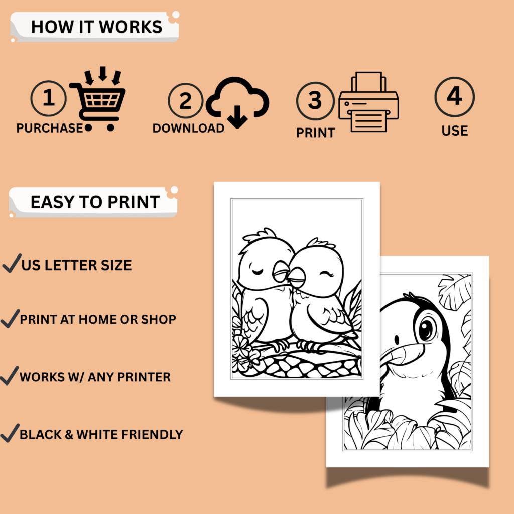 Birds Coloring Book Printable For Kids | 21 Cute Bird Coloring Pages ...