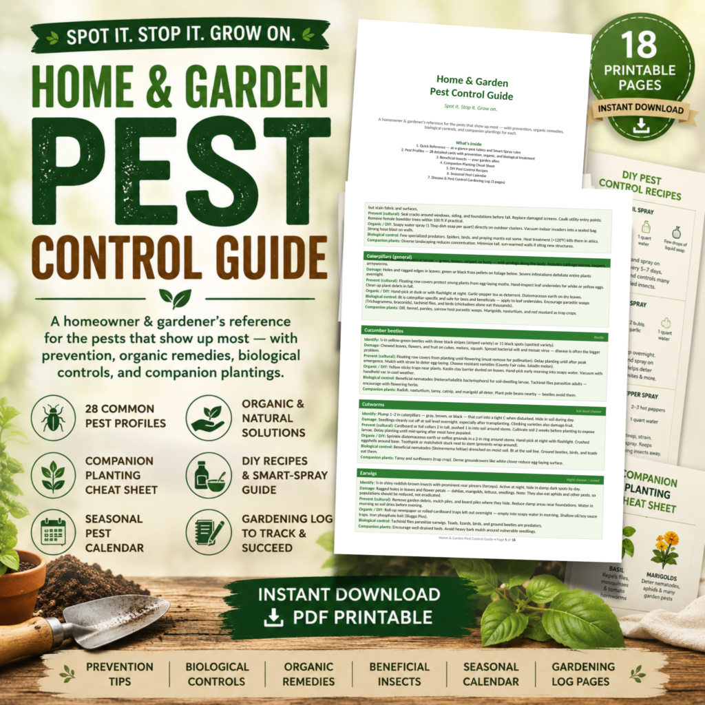Home & Garden Pest Control Guide Printable PDF - Homestead How-To