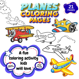 Printable planes coloring pages for kids featuring cartoon airplanes, flying aircraft designs, aviation coloring sheets, and fun airplane activity pages for toddlers and preschoolers.