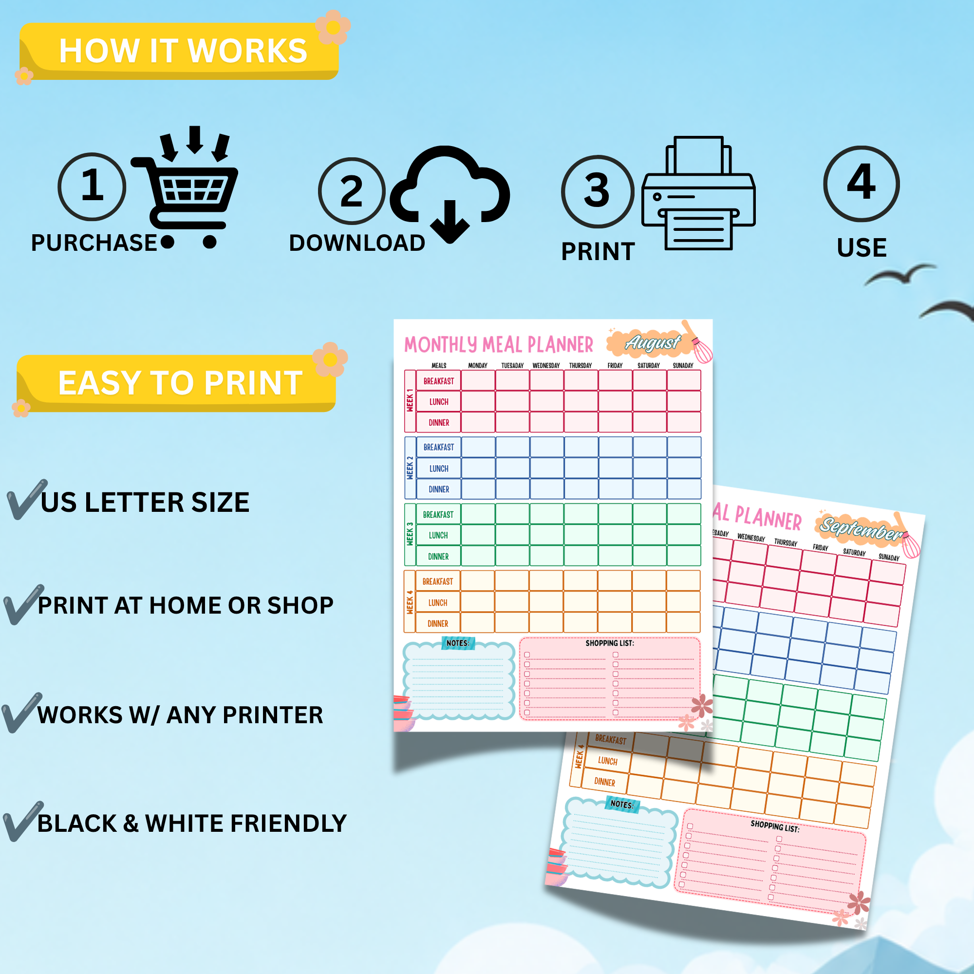Kitchen Organizer Printable Bundle | Meal Planner, Grocery List & Pantry Inventory Tracker PDF 5 Kitchen Organizer Printable Bundle | Meal Planner, Grocery List & Pantry Inventory Tracker PDF - Image 5