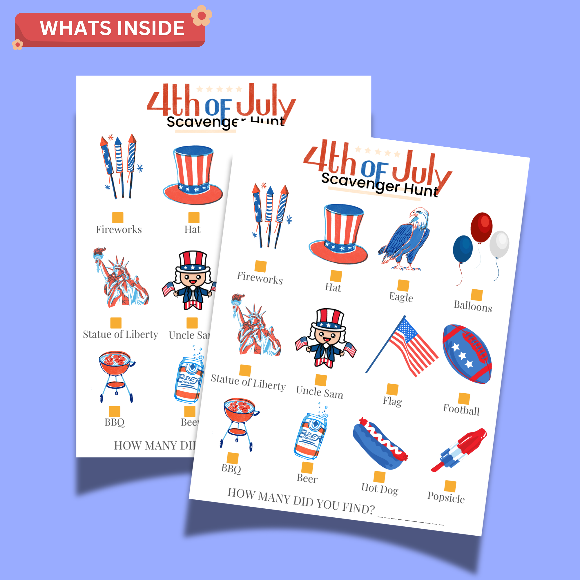 4th of July Scavenger Hunt Printable PDF for Kids 2 4th of July Scavenger Hunt Printable PDF for Kids - Image 2