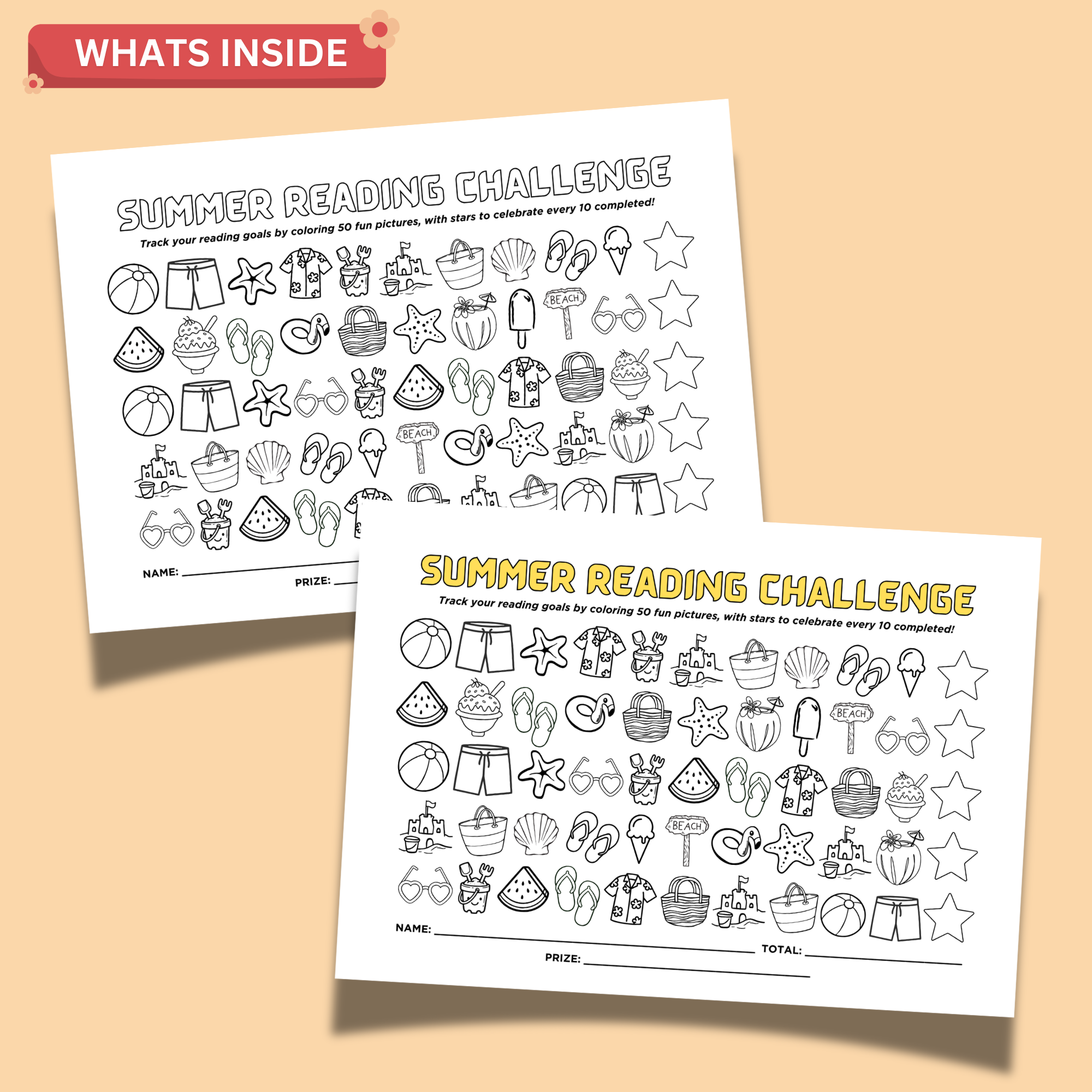 Summer Reading Challenge Printable PDF | Kids Reading Tracker & Coloring Activity | 2-Page Instant Download 2 Summer Reading Challenge Printable PDF | Kids Reading Tracker & Coloring Activity | 2-Page Instant Download - Image 2