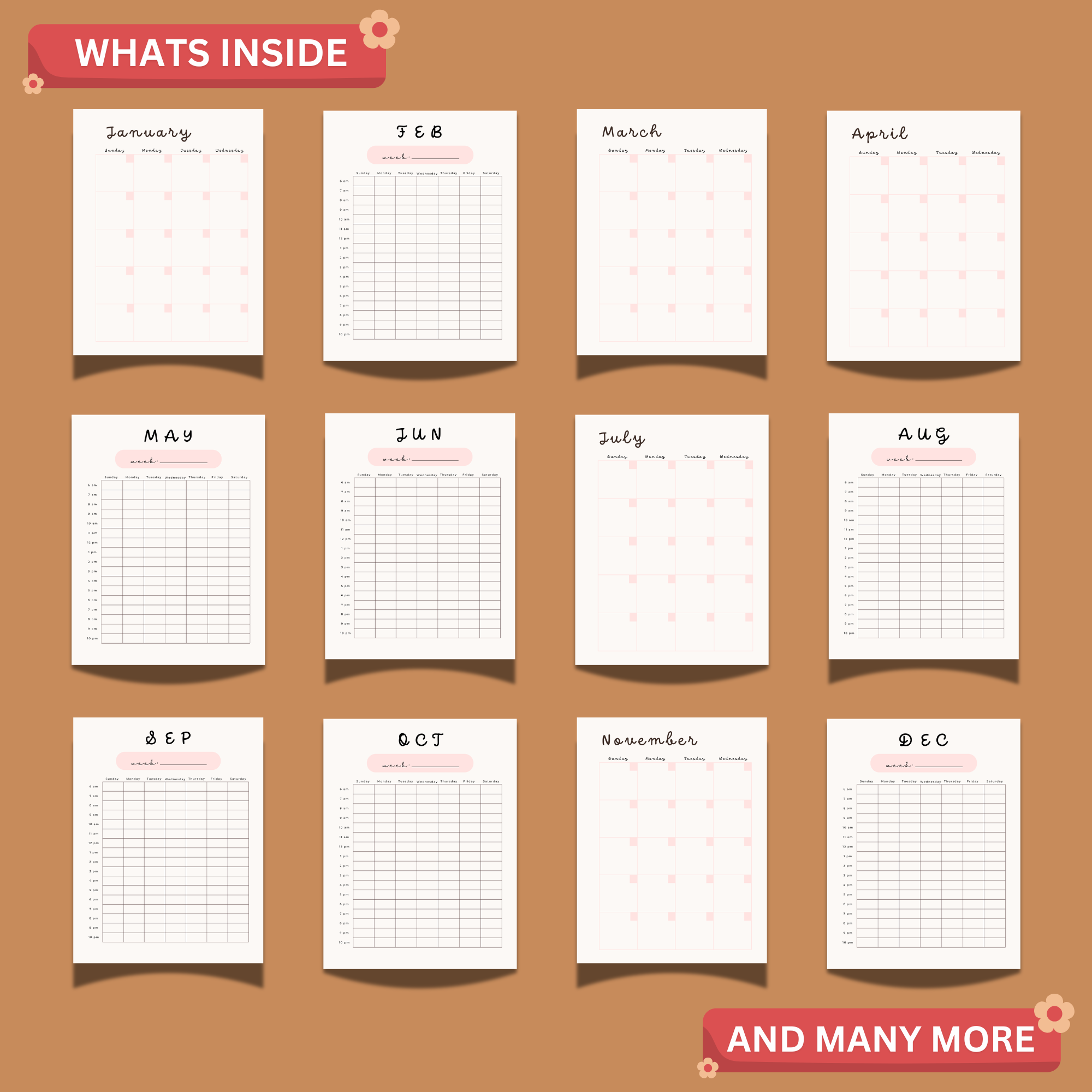 Pink Reading Planner Printable PDF | 70 Page Book Journal & Reading Tracker 2 Pink Reading Planner Printable PDF | 70 Page Book Journal & Reading Tracker - Image 2