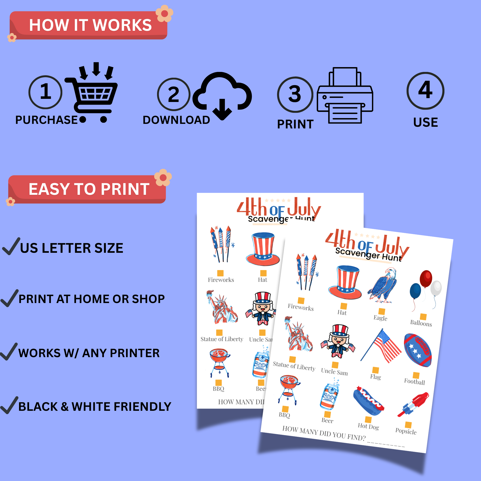 4th of July Scavenger Hunt Printable PDF for Kids 3 4th of July Scavenger Hunt Printable PDF for Kids - Image 3