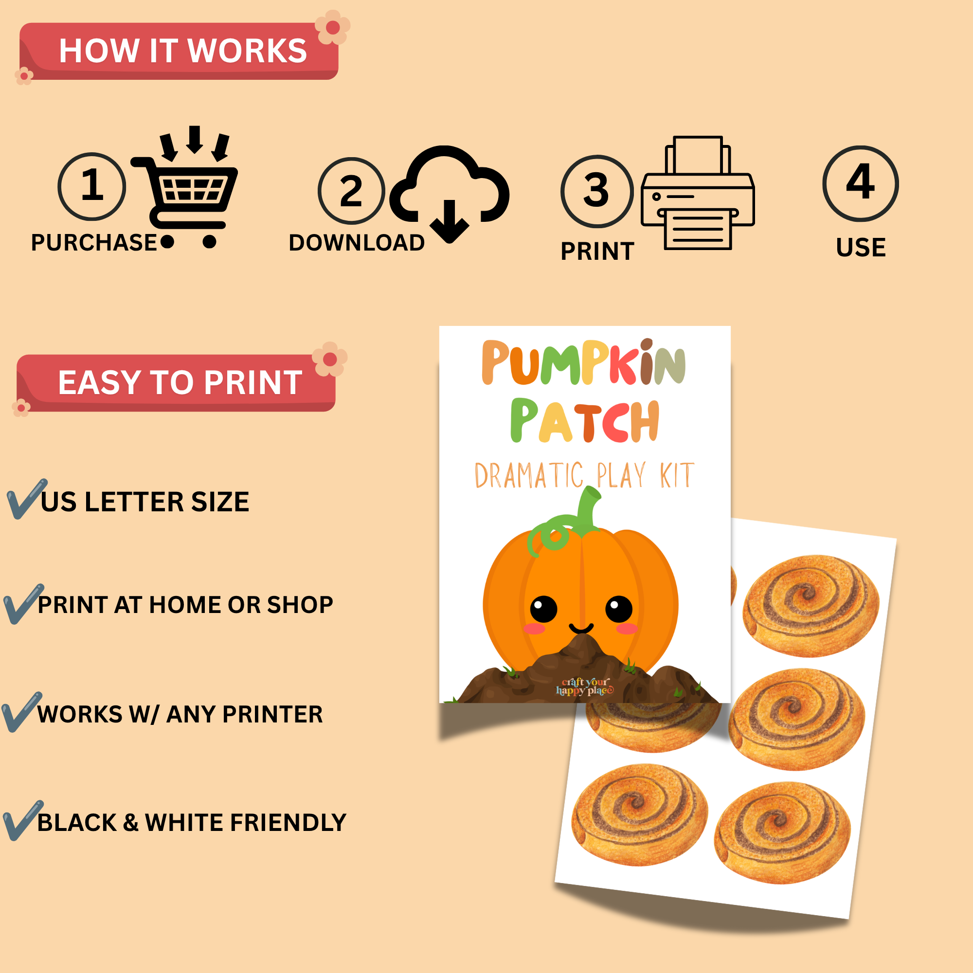 Pumpkin Patch Dramatic Play Kit Printable | 55-Page Fall Preschool Activity Bundle 3 Pumpkin Patch Dramatic Play Kit Printable | 55-Page Fall Preschool Activity Bundle - Image 3