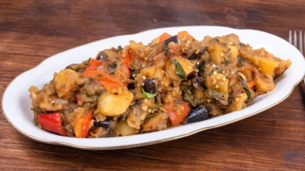 Black Eyed Pea Curry With Swiss Chard Roasted Eggplant